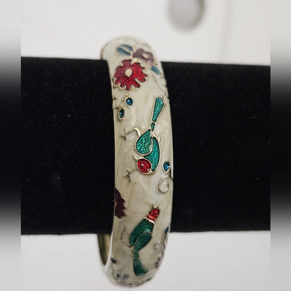 Cloisonne Hinged Bracelet - Picture 1 of 5